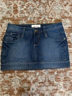 2.1 Denim Dark Blue Denim Mini Skirt
